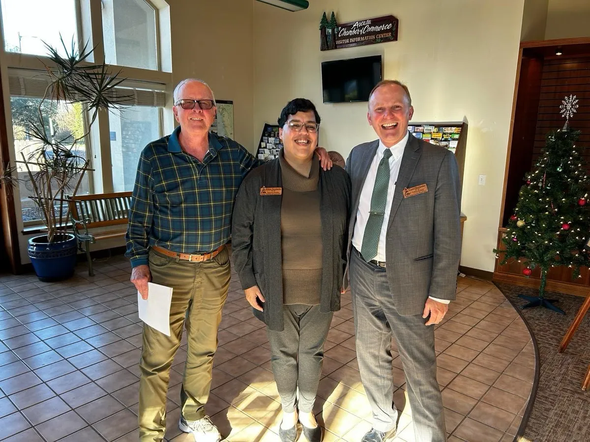 Photo from “Molly Steele and Mark Loughmiller were recognized for their service by the Arcata Chamber Board of Directors”